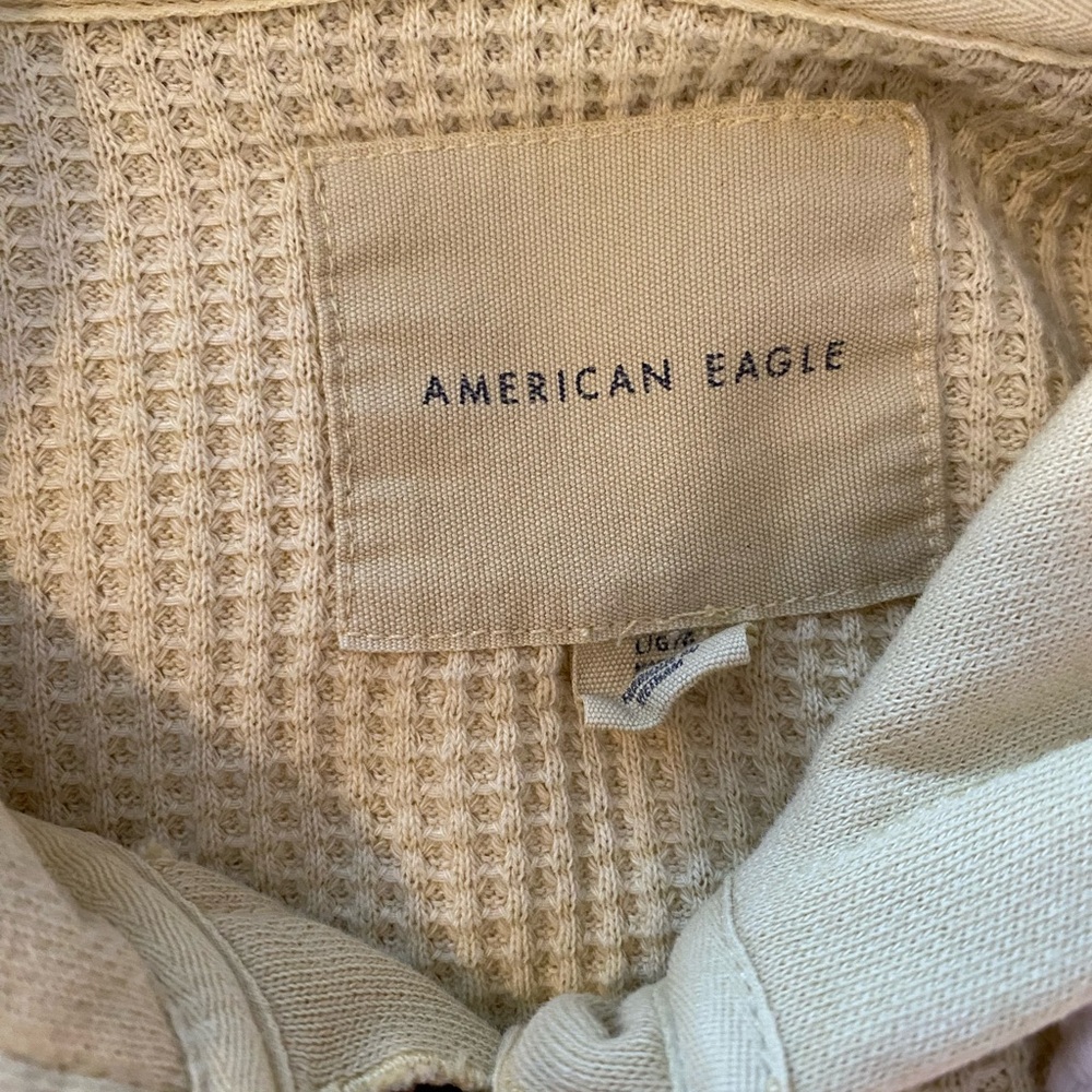 American Eagle Outfitters Yellow Cream Waffle Knit Top - Picture 4 of 10